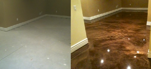 Brighton MI custom seamless elite crete basement flooring before after 3